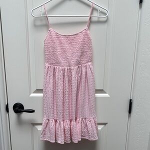 RSQ Pink Smocked Eyelet Sundress